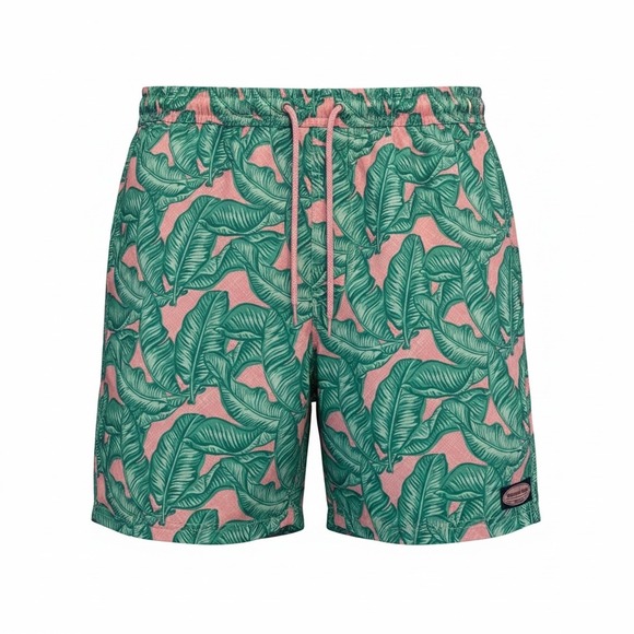 Vineyard Vines Other - Vineyard Vines Chappy Swim Suit Trunks Mens XL Pink Green Banana Leaf Tropical
